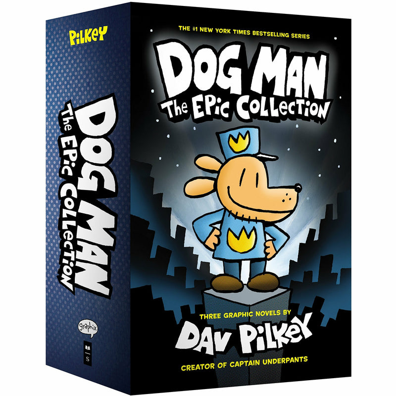 Dog Man 3 books collection box set by Dav Pilkey, hardcover fiction set featuring colorful illustrations and popular characters.