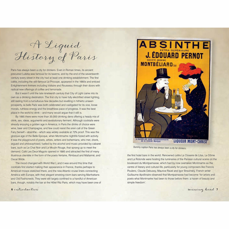Cover of "Parisian Cocktails" hardcover book by Laura Gladwin featuring elegant drinks and bites from the City of Light.