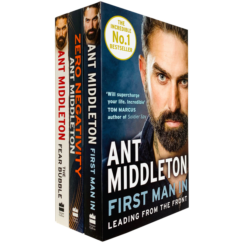 Set of three paperback books from the Ant Middleton Collection by HarperCollins, featuring non-fiction titles by Ant Middleton.