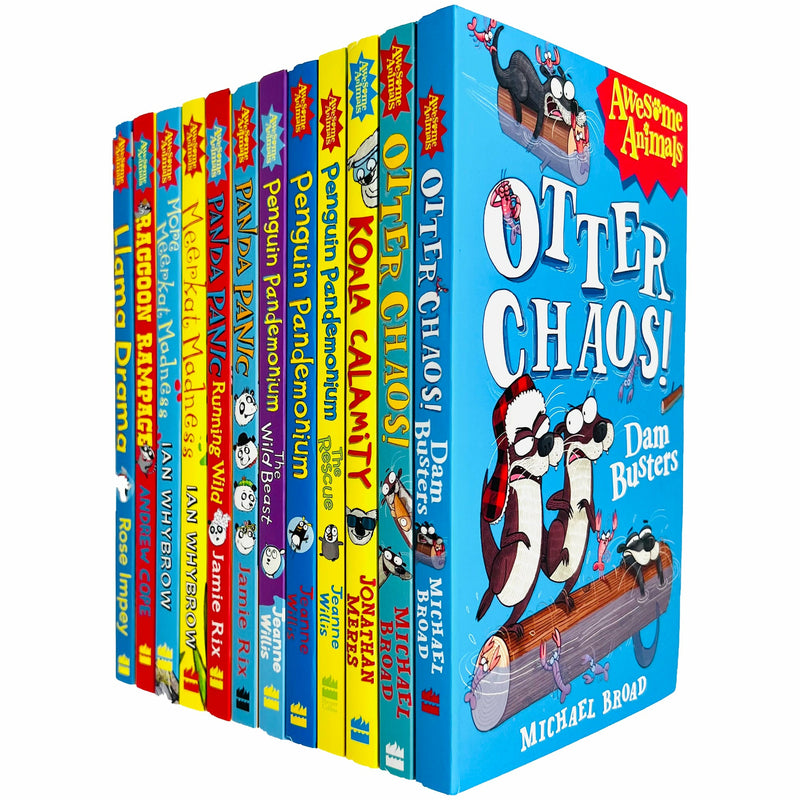 Awesome Animals Series 12 Books Collection Set(Meerkat Madness, Llama Drama, Koala Calamity,Penguin Pandemonium, The Rescue, Panda Panic - Running Wild & MORE!) - The Book Bundle