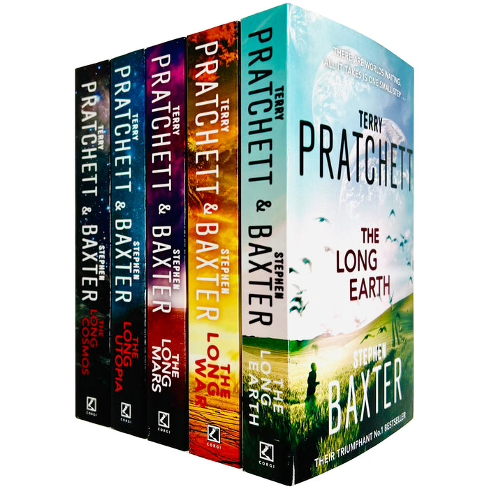 The Long Earth Series Books 1 - 5 Collection Set by Terry Pratchett & Stephen Baxter (Long Earth, Long War, Long Mars, Long Utopia & Long Cosmos) - The Book Bundle