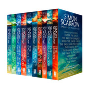 Collection box set of Eagles of the Empire Series books 1-10 by Simon Scarrow, featuring colorful covers and spine details.
