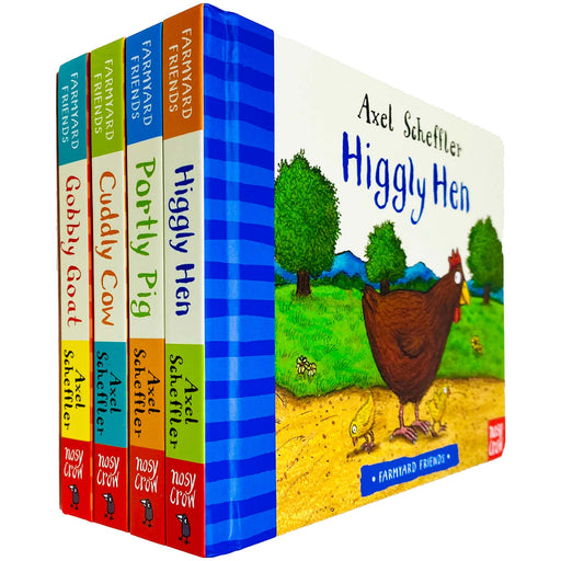 Farmyard Friends Series 4 Books Collection Set by Axel Scheffler (Higgly Hen, Portly Pig, Cuddly Cow & Gobbly Goat) - The Book Bundle