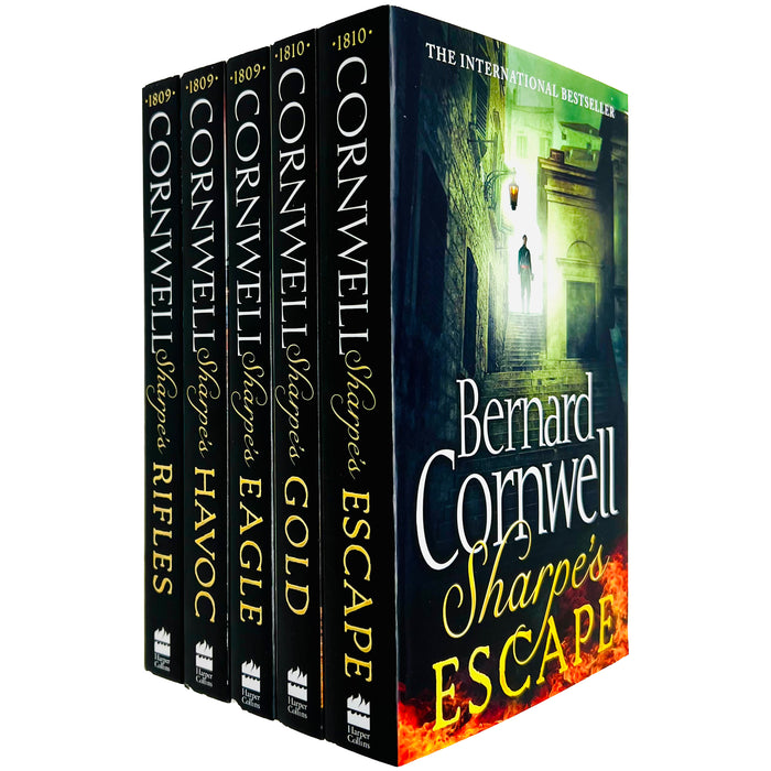 Bernard cornwell the sharpe series 6 to 10 books collection set (rifles, havoc, eagle, gold, escape) - The Book Bundle
