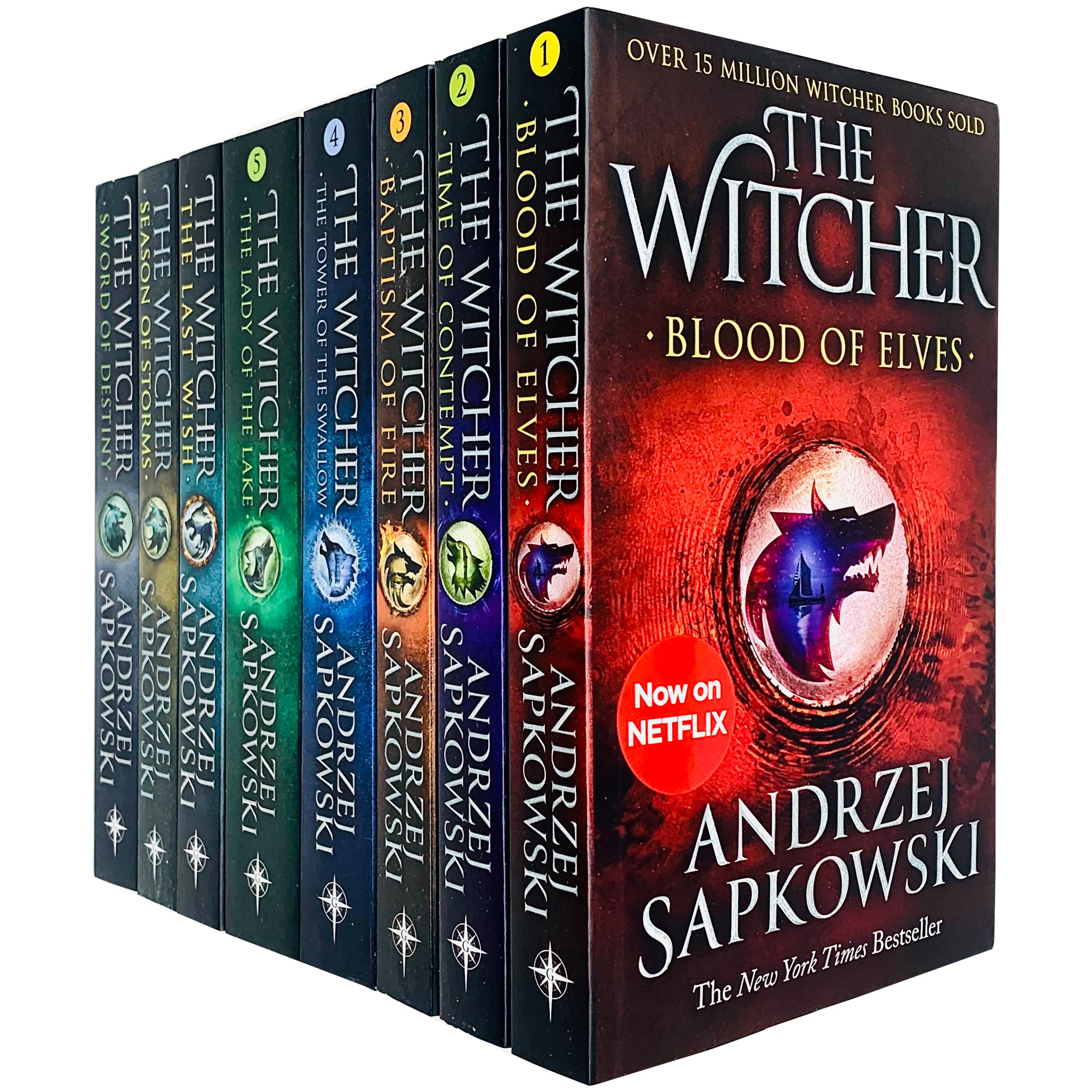 Witcher Series by Andrzej Sapkowski 8 Books Collection Set NETFLIX (The Last Wish, Sword of Destiny, Blood of Elves & More)