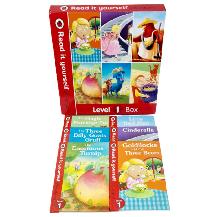 Read it yourself with Ladybird: Level 1:6 Books Collection Set (Magic, Hen, Goats, Cinderella, Turnip, Glodilocks) - The Book Bundle