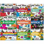 Set of nine Mr Men and Little Miss Adventures paperback books by Roger Hargreaves, featuring colorful character illustrations.