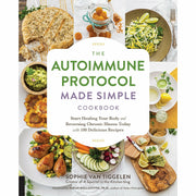 Set of four paperback books on autoimmune protocol, longevity diet, and health by Sophie Van Tiggelen, published by Iota Publishing.
