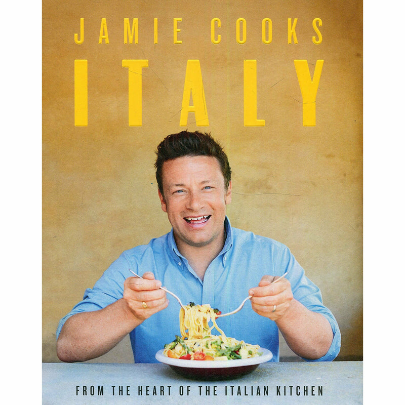 Jamie Oliver's Nom Nom Italy in 5 Ingredients book set featuring two non-fiction cookbooks with colorful covers by Michael Joseph/Iota Publishing.