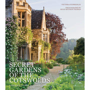 Two hardcover books from the Secret Gardens and Secret Houses of the Cotswolds collection by Jeremy, Barbara, and Victoria Summerley.