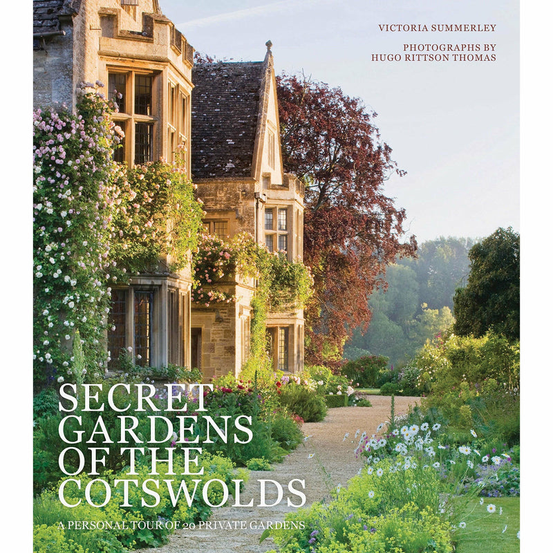 Two hardcover books from the Secret Gardens and Secret Houses of the Cotswolds collection by Jeremy, Barbara, and Victoria Summerley.