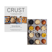 Set of two hardcover baking books by Richard Bertinet, featuring Crumb Show and Who's Boss, from Kyle Books collection.
