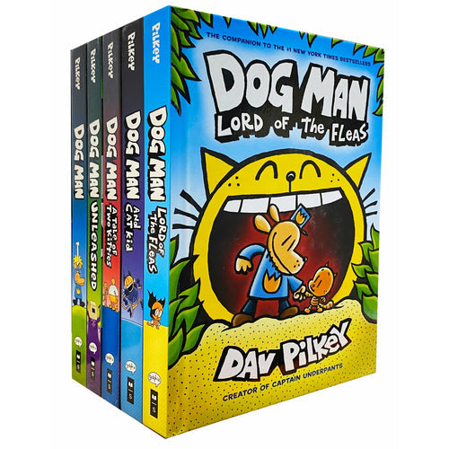 Dog Man Series 1-5 Books Collection Set By Dav Pilkey (Dog Man, Unleashed) - The Book Bundle