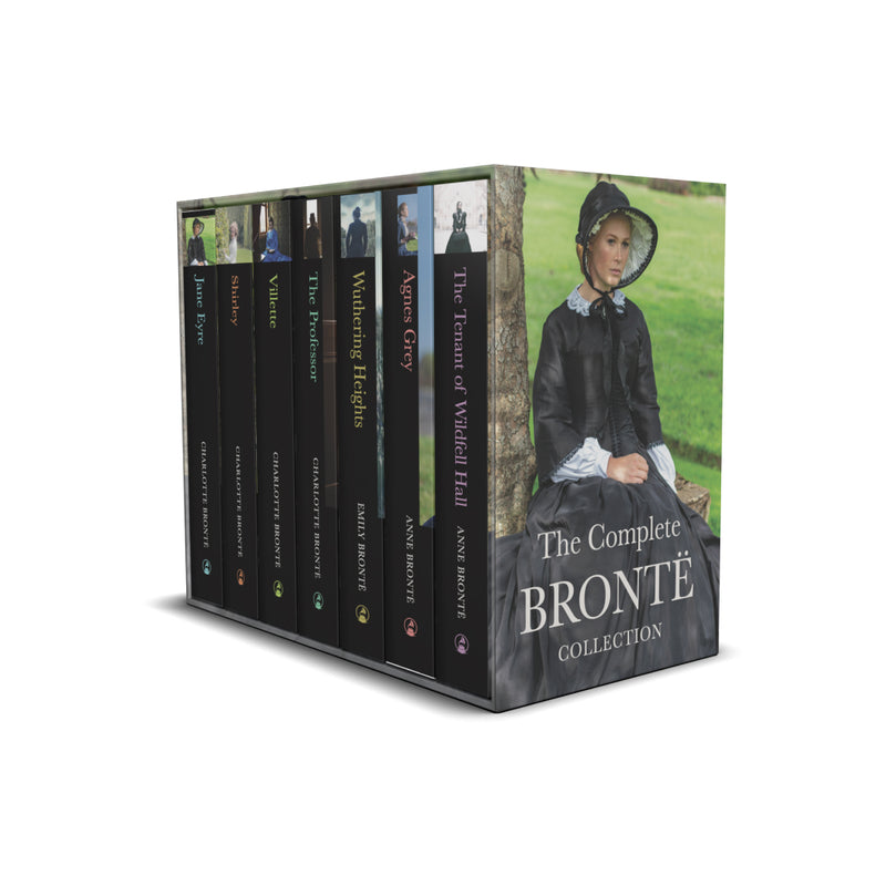 Front view of the Anne Brontë Brontë Sisters Classic Literature 7-book paperback box set featuring classic editions of their fiction works.