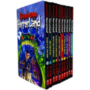 Set of 10 Goosebumps Horrorland Series books by R.L. Stine, Scholastic collection with colorful spooky cover art.