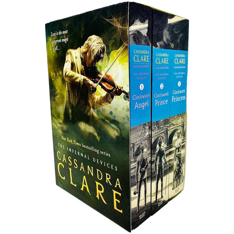 The Infernal Devices 3-book collection set by Cassandra Clare in paperback, featuring covers from Margaret K McElderry.