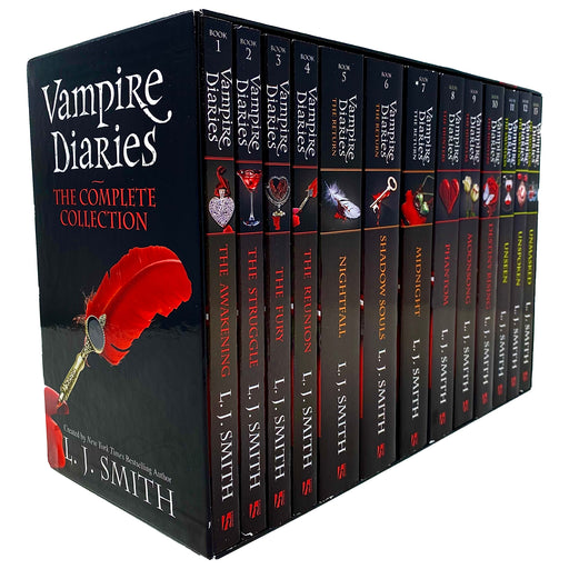 Vampire Diaries The Complete Collection Books 1 - 13 Box Set by L. J. Smith (The Awakening, Struggle, Fury, Reunion, Night Fall,Souls) - The Book Bundle