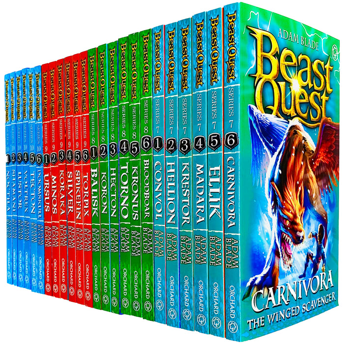 Beast Quest 24 Books Collection Set Series 7 - 10 by Adam Blade (Noctila, Doomskull, Ursus, Torpix, Balisk, Bloodboar, Convol, Carnivora & MORE!) - The Book Bundle