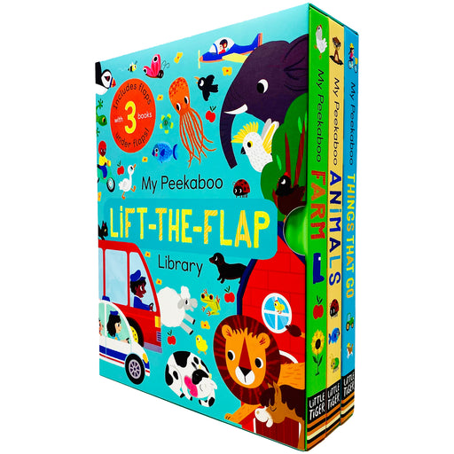 My Peekaboo Lift The Flap Library 3 Books Collection Box Set (Things That Go, Animals & Farm) - The Book Bundle