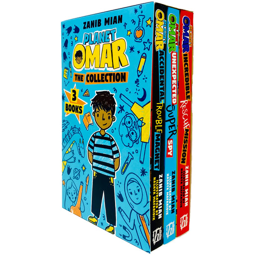Planet Omar The Collection 3 Books Box Set by Zanib Mian (Accidental Trouble Magnet, Unexpected Super Spy & Incredible Rescue Mission) - The Book Bundle