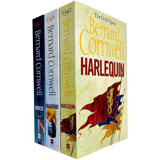 The Grail Quest Complete Trilogy Series 3 Books Set by Bernard Cornwell (Harlequin, Vagabond & Heretic) - The Book Bundle