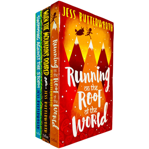 Jess Butterworth Collection 3 Books Set (Running on the Roof of the World, When the Mountains Roared, Swimming Against the Storm) - The Book Bundle