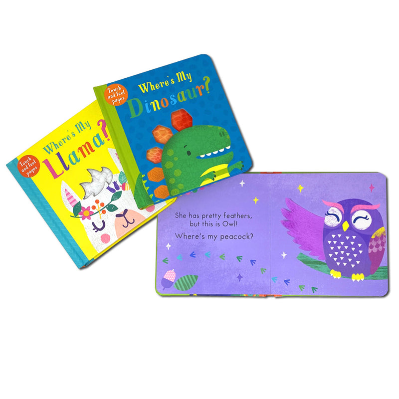 Where's My...? Touchy-Feely Collection 5 Books Collection Box Set (Peacock, Puppy, Unicorn, Dinosaur & Llama) - The Book Bundle