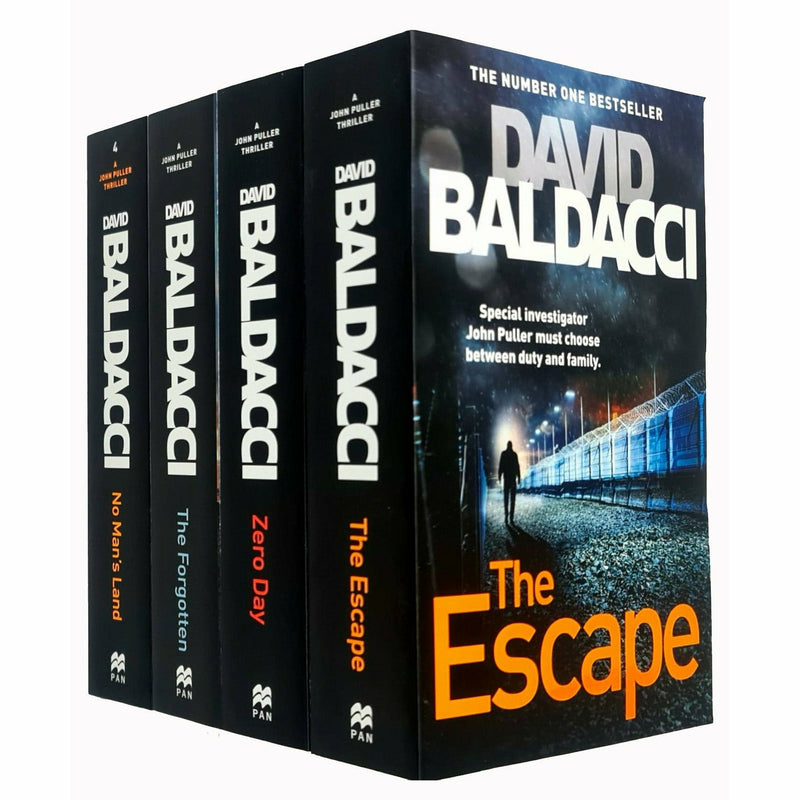 John puller series david baldacci 4 books collection set (zero day,forgotten,escape,no man's land) - The Book Bundle