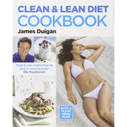 Two paperback books from James Duigan's Clean & Lean Diet collection, featuring healthy recipes and diet tips on the covers.