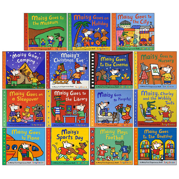 Maisy Mouse First Experience 15 Books Pack Collection Set by Lucy Cousins (Bookshop, Football, Sports Day) - The Book Bundle