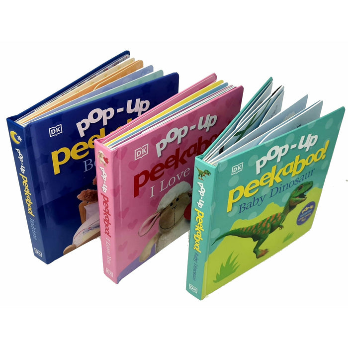 Pop-Up Peekaboo Collection 3 Books Set By DK (Baby Dinosaur, I Love You, Bedtime) - The Book Bundle