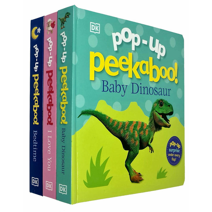 Pop-Up Peekaboo Collection 3 Books Set By DK (Baby Dinosaur, I Love You, Bedtime) - The Book Bundle