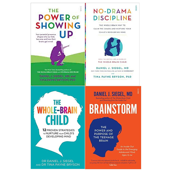 Daniel Siegel Collection 4 Books Set (The Power of Showing Up, The Whole-Brain Child, Brainstorm, No-Drama Discipline) - The Book Bundle