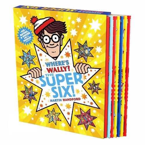 Where's Wally? The Super Six! by Martin Handford 6 Classic Books, Poster & Jigsaw Puzzle Collection Box Set - The Book Bundle
