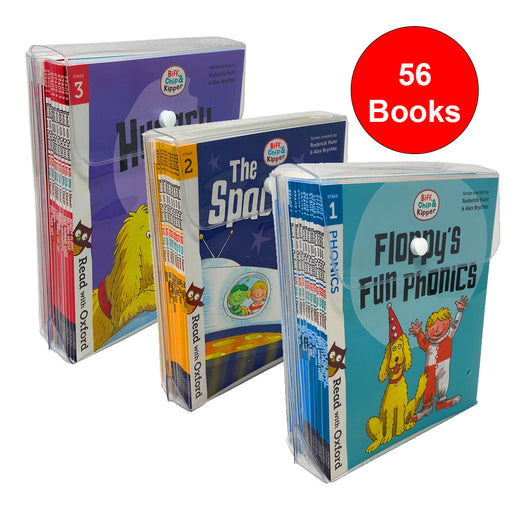 Biff, Chip and Kipper Stage 1-3 Read with Oxford: 56 Books Collection Set Pack - The Book Bundle