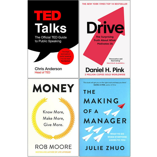 TED Talks, Drive, Money And The Making of a Manager 4 Books Collection Set - The Book Bundle