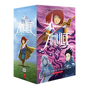 Amulet 8 Books Collection Box Set by Kazu Kibuishi, paperback series for ages 9-12, featuring colorful cover art and illustrations.