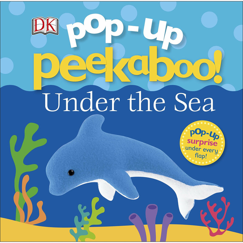 DK Pop-Up Peekaboo! 4-book collection set featuring Under The Sea, Baby Dinosaur, and Bedtime themes with colorful interactive pages.