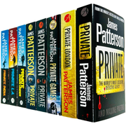 Arrow set of James Patterson Private Series books 1-8, including Private and Private London, with colorful book covers displayed.