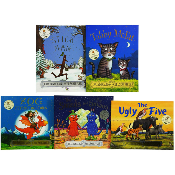 Julia Donaldson 5 Books Collection Set Tabby Mctat, Zog, Stick Man,Ugly Five NEW - The Book Bundle