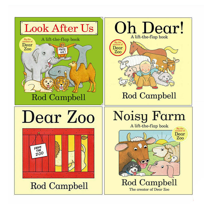 Rod Campbell 4-book children's collection set including Look After Us, Oh Dear, Dear Zoo, and Noisy Farm by Macmillan Children's Books