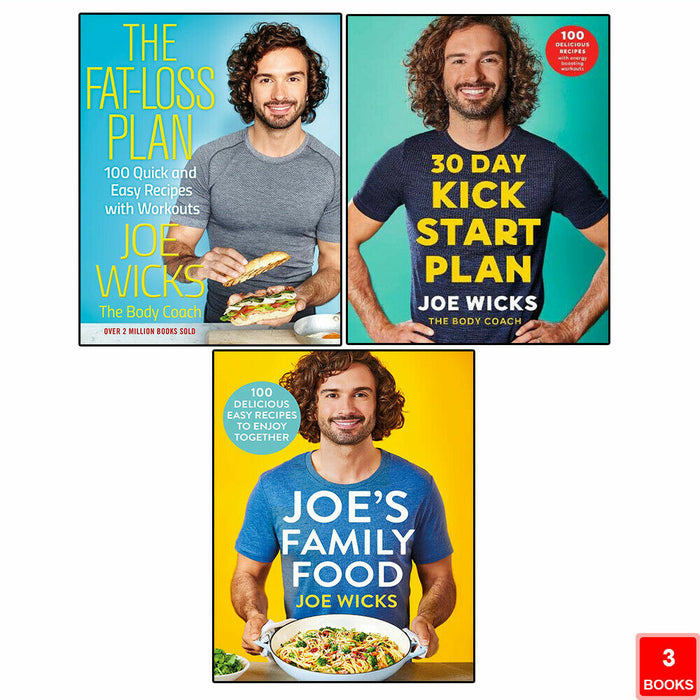 Joe Wicks 3 Books Collection Set (Fat-Loss Plan, 30 Day Kick & Joe's Family) - The Book Bundle