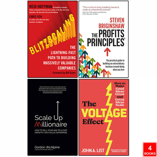 Blitzscaling, Profits Principles, Scale Up & Voltage Effect 4 Books Collection Set - The Book Bundle