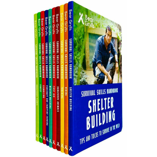 Bear Grylls Survival Skills Handbook Series 10 Books Collection Set (Dangerous Plants, Forest, Signalling, Weather Watching, First Aid, Hiking, Tracking & MORE!) - The Book Bundle