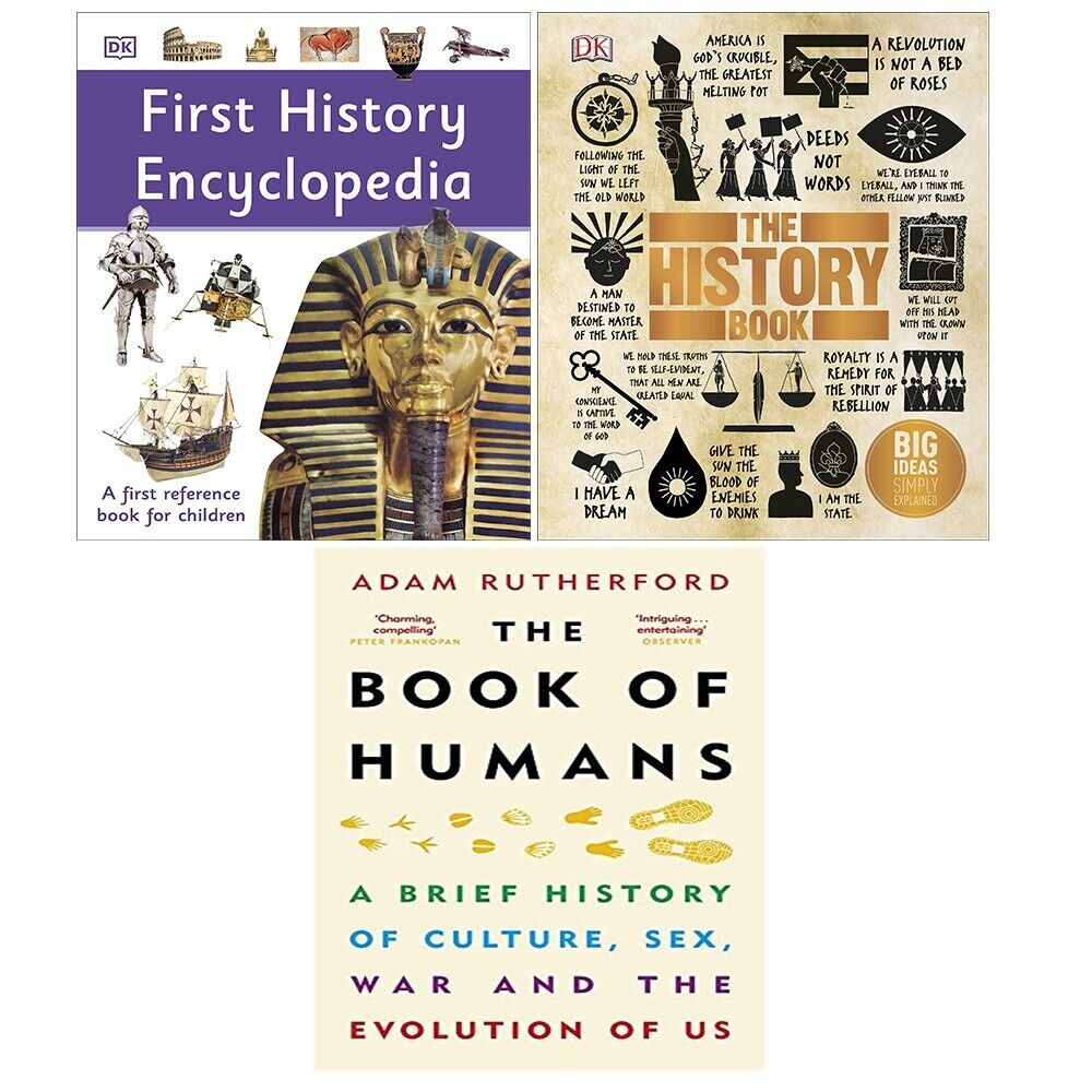 The First In History History Book DK, Book of Humans, First History Encyclopedia 3 Books Se ...