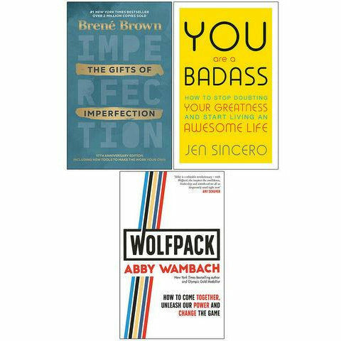 Gifts of Imperfection, You Are a Badass & WOLFPACK 3 Books Collection Set NEW - The Book Bundle