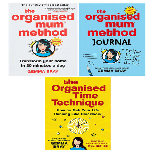 Gemma Bray Collection 3 Books Set Organised Mum Method Journal, Time Technique - The Book Bundle