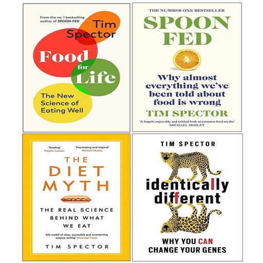 Tim Spector Collection 4 Books Set (Food for Life [Hardcover], Identically Different) - The Book Bundle
