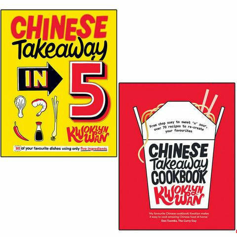 Chinese Takeaway in 5: 80 of Your Favourite Dishes & Chinese Takeaway Cookbook 2 books collections set by Kwoklyn Wan - The Book Bundle