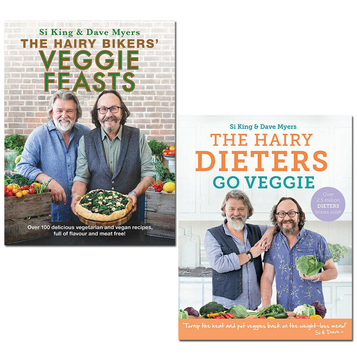 Hairy Bikers 2 Books Set Hairy Dieters Go Veggie, Hairy Bikers Veggie Feasts - The Book Bundle